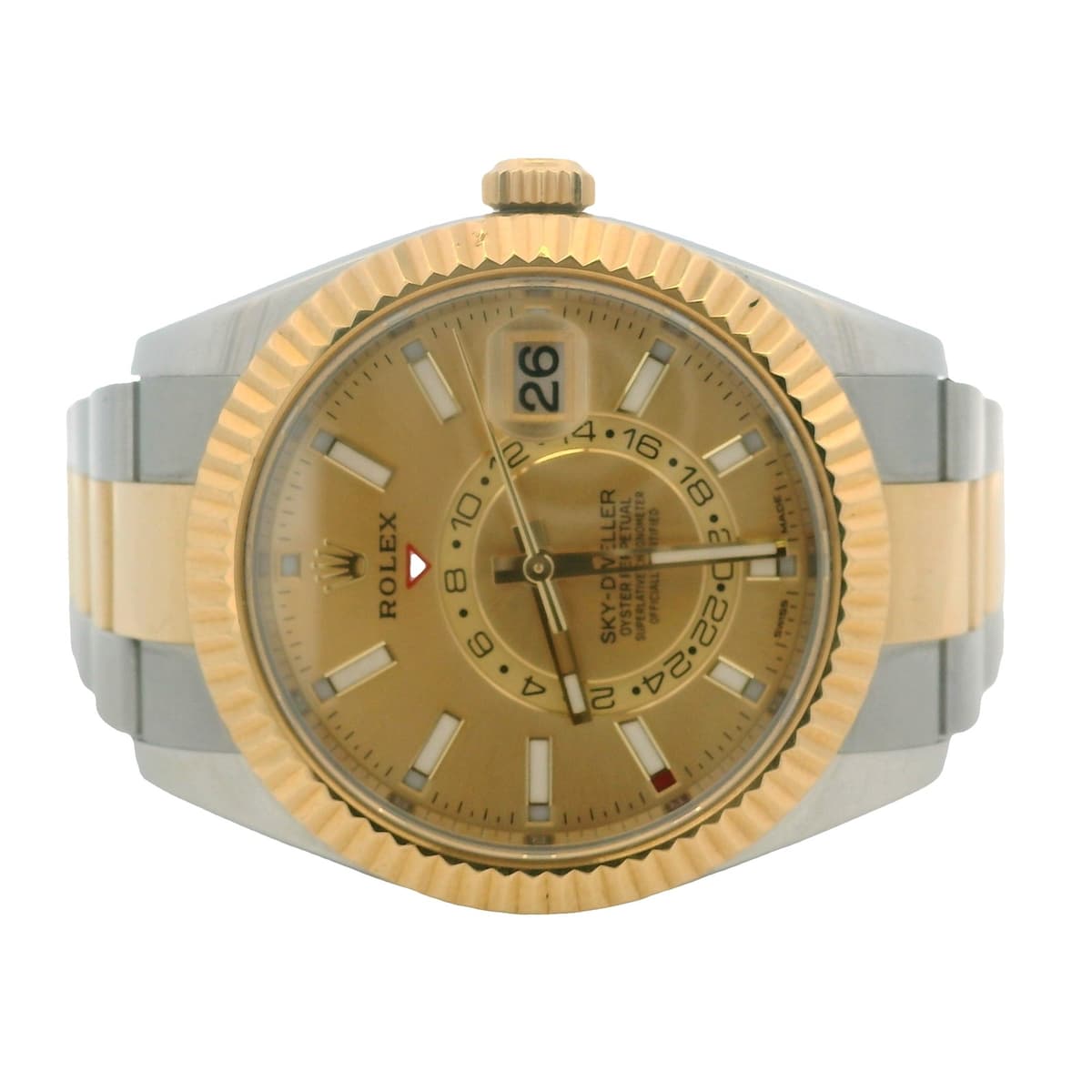 Rolex Sky Dweller 326933 42mm Steel & Gold Gold Dial Oyster Watch