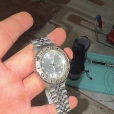 Rolex Submariner Silver Stainless Steel Men's Diver Watch Diamond Markers Date