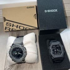 G-SHOCK Digital Watch Set Black Band Used with Box & Warranty From Japan