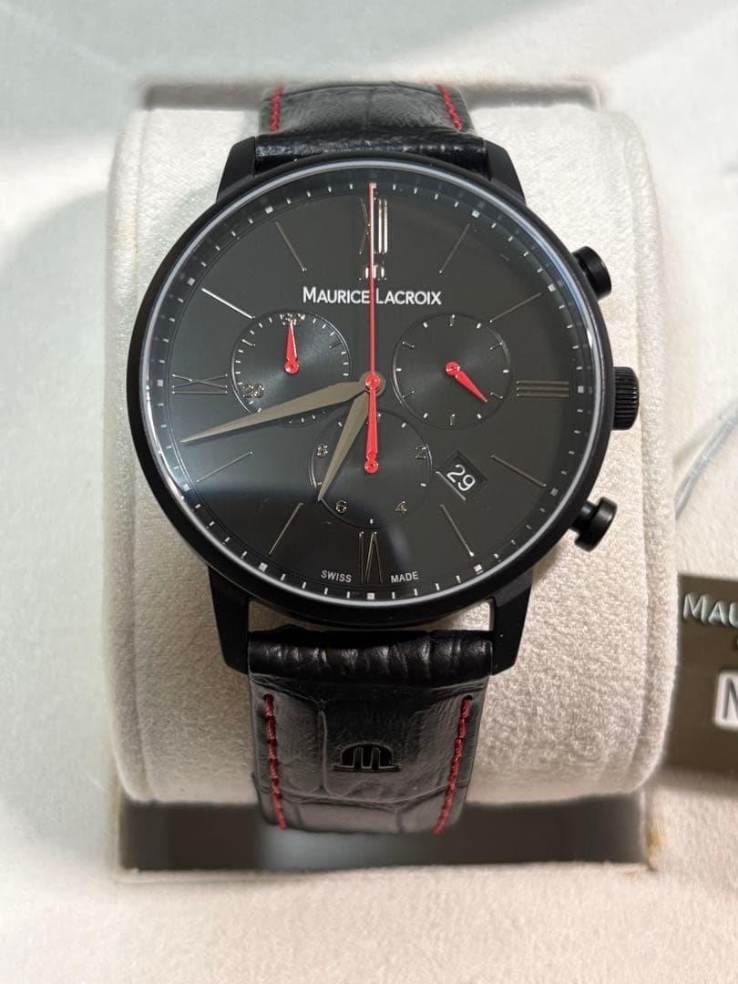 Maurice Lacroix Erilos Quartz Chronograph Watch 40mm Black Analog Mens