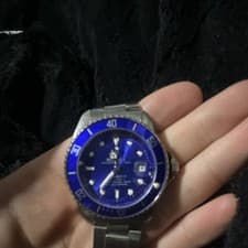 Rolex Submariner Blue Dial Stainless Steel Men's Diver Watch Date Indicator
