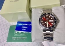 Orient MAKO III Watch Timepiece Red Automatic Wristwatch Mens Vintage