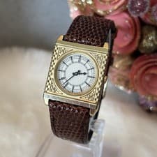RARE Vintage 1987 SEIKO BIG BEN Westminster 5P30-6150 Gold Square Men Watch
