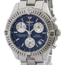 BREITLING Chrono Colt Steel Quartz Mens Watch A73350 Polished BF586514