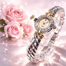 Good Condition SEIKO Excelline Diamond Shell 2P Sapphire Watch EXCELI,19265