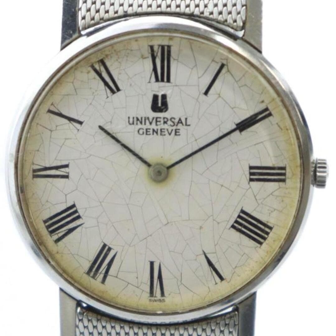 Universal Geneve 842109 Hand-Wind White Dial Logo Used From Japan