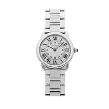 Cartier Ronde Solo Steel Quartz 29mm Silver Roman Dial Bracelet Watch W6701004