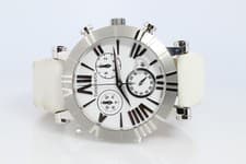 Tiffany and Co Watch. SS and Ceramic Tiffany Atlas Chrono Ladies Watch.