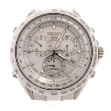 Seiko Astron 8X Series Watch GPS Solar Chronograph White Dial SBXB027