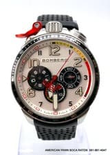 BOMBERG Bolt-68 Racing 45mm Quartz Watch perforated silicone strap BS45CHSP.059-