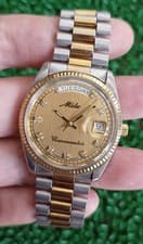 VINTAGE MIDO COMMANDER MODEL 8299 AUTOMATIC 25 JEWELS SWISS MADE 2 TONE WATCH