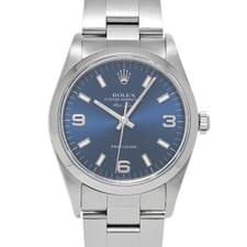 ROLEX Air King 14,000 Blue Case Size 34×34mm Men's Used Watch #8207
