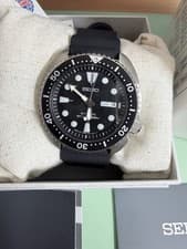 New Seiko Prospex Automatic Divers Watch Black Silicon Strap SRPE93