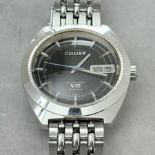 Vintage 70s CITIZEN Seven Star V2 Black Watch Rare Collectible Automatic winding