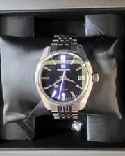Grand Seiko Spring Drive Wristwatch Stainless Steel Black Dial Box Papers