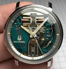 Vintage 1969 Bulova Accutron Spaceview "G" #2528 Tuning Fork 214 Men's Watch