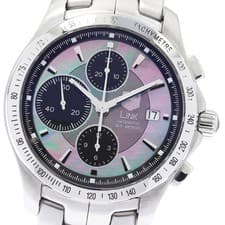 TAG HEUER CJF211M Link Moon Pearl Date Chronograph Automatic Mens Limited