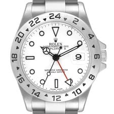 Rolex Explorer II Steel Parachrom Polar White Dial Mens Watch 16570 Box Card