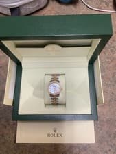 Womens Rolex Datejust. 31mm 2 Tone Watch White Mother Of Pearl Diamond Dial