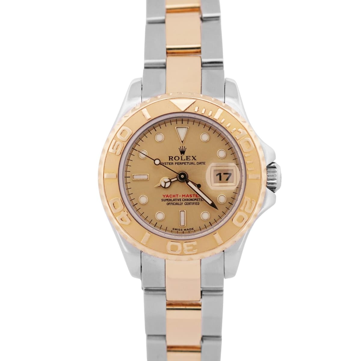2003 PAPERS Ladies Rolex Yacht-Master 29mm CHAMPAGNE 169623 18K Gold Steel BOX