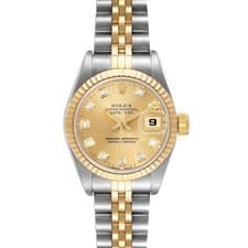 Rolex Datejust 26 Steel Yellow Gold Champagne Diamond Dial Ladies Watch 69173