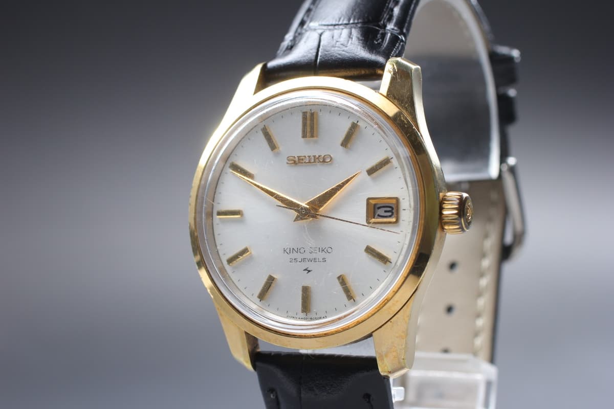 Vintage 1967 King Seiko 4402-8000 25J Gold Hand Winding Mens Watch From JAPAN