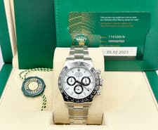 2023 Rolex Daytona Panda 116500LN White Dial Ceramic Bezel Steel Box Papers