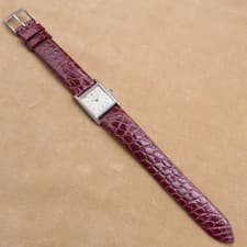 CORUM 15158 Rectangular Tank Manual Watch Silver Dial Stainless Steel Leather