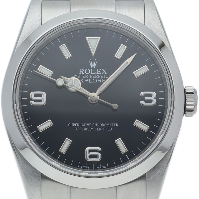 ROLEX Explorer 1 Roulette 114270(M) Stainless Steel mensWatch black USED