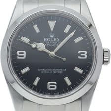 ROLEX Explorer 1 Roulette 114270(M) Stainless Steel mensWatch black USED