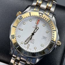 Omega Seamaster Diver 300M 168.1503 Two-Tone White Dial Automatic 41mm Watch