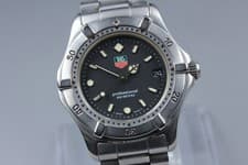 Vtg TAG Heuer Professional 2000 WE1210-R Black Mens S-Size Qz Watch From JAPAN