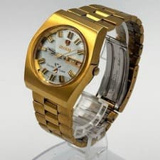 Rado Men Wristwatch Golden Sabre Silver Round Gold Automatic Work 132654