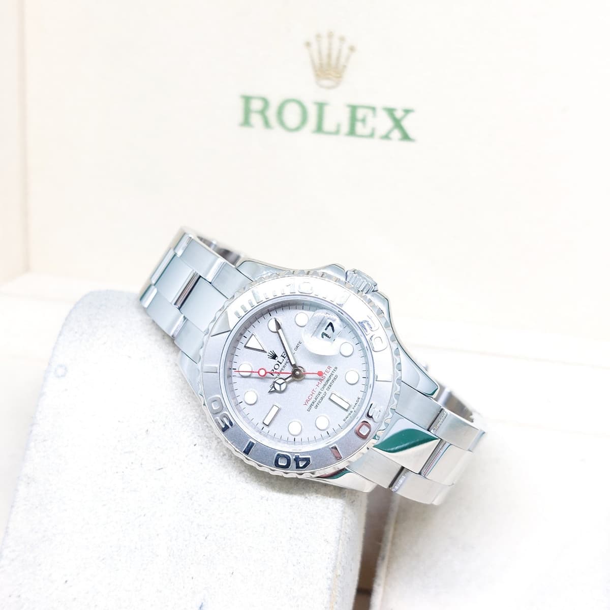 Rolex 29mm Oyster Perpetual Platinum Dial Lady Yachtmaster REF: 169622 (AN)