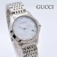 GUCCI 1264 Watch Timepiece Stainless Steel Silver Rare Battery Updated