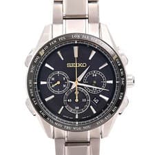 Seiko Men s Watch Brightz Flight Expert Solar Radio Black Dial Titanium SEIKO SA