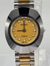 RADO Diamaster Quartz Watch 12P Diamond Gold Dial 963.0558.3 Women Edition