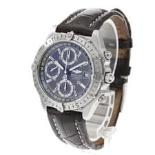 BREITLING CHRONOMAT LONGITUDE A20348 39mm SS Leather Gray Dial GMT #C455