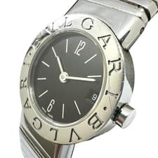 BVLGARI BB232TS Bulgari Bulgari Tubogas Quartz Battery SS Silver Black Dial Bang