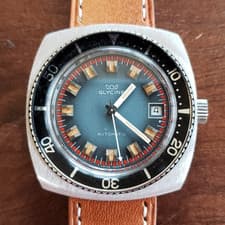 MINT Glycine Vintage Automatic Diver Watch 20ATM Concave Bezel, 1970s Swiss Made