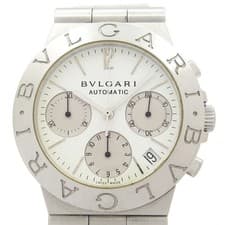 BVLGARI Diagono Sport Chronograph CH35S L**** Silver Men's Wrist Watch