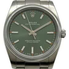 ROLEX Oyster Perpetual 34 114200 Olive Green Stainless Steel Automatic #OK579