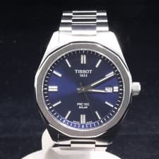 Tissot PRC100 Solar Watch 39mm Blue Dial Stainless Steel Mens wrist 16cm