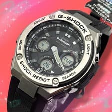 Casio GST W110 G SHOCK Watch Solar Atomic Timepiece Black Resin Band