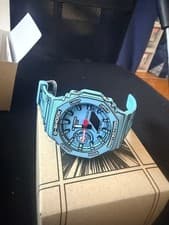 G-SHOCK MANGA THEME GA-2100MNG-2AJR Sky Blue Casio W/Box Tested Japan Used F/S