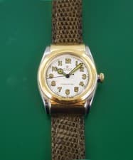 Vintage 1940's Rolex  Bubble back Gold HOODED LUGS and Bezel Ref# 3065 Orgl Dial