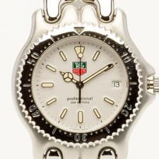 [Near MINT] TAG Heuer S99.006K White Dial Date Men's Quartz Silver Watch JAPAN
