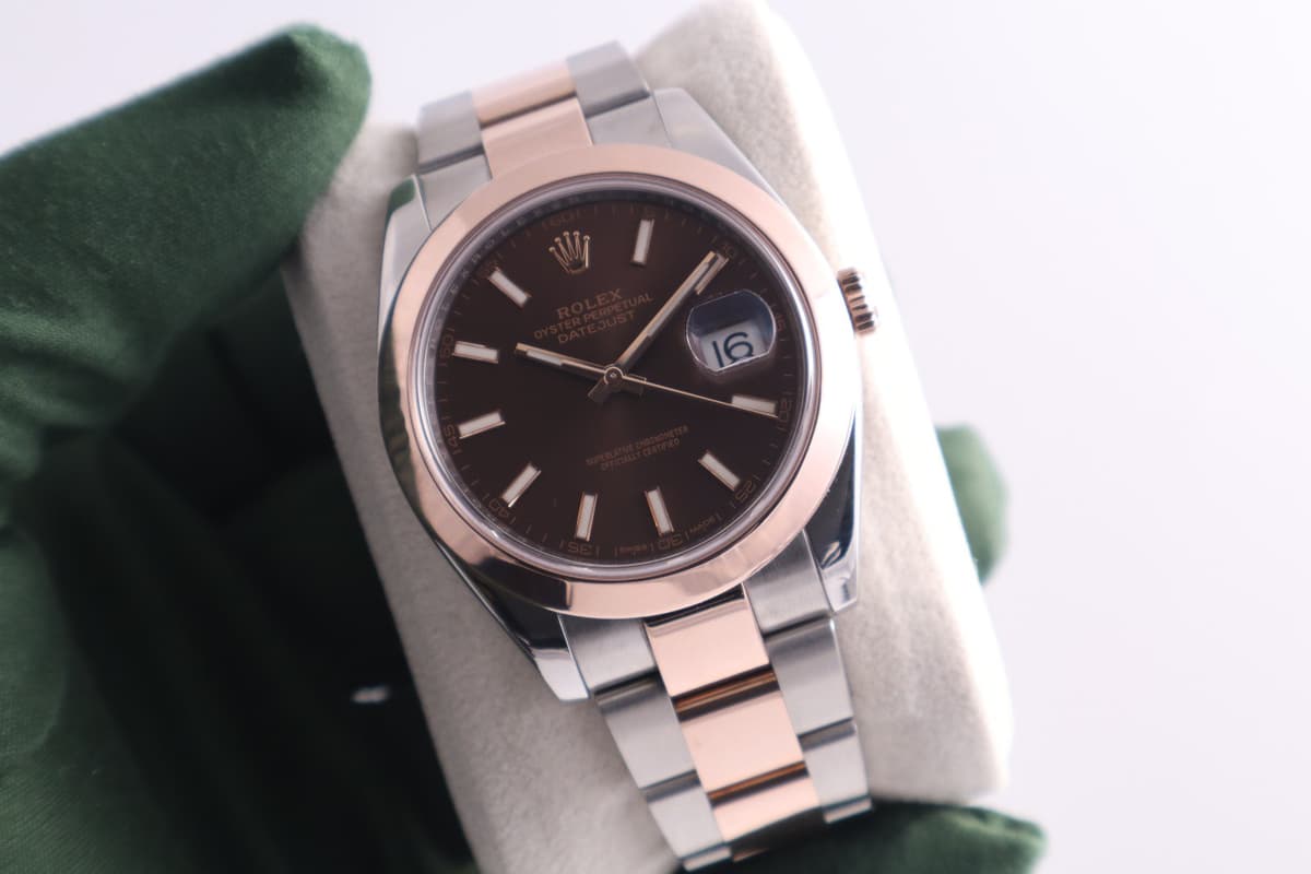 Rolex Datejust II Steel & 18 ct Rose Gold Chocolate Oyster 41mm Men's Watch