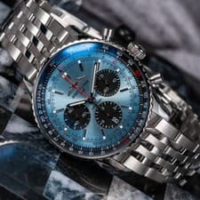 New Breitling Navitimer B01 Chronograph 43 Ice Blue Men's Watch AB0138241C1A1