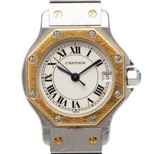 CARTIER Santos Octagon SM Watches W2001683 Quartz beige dial Women 【Used】